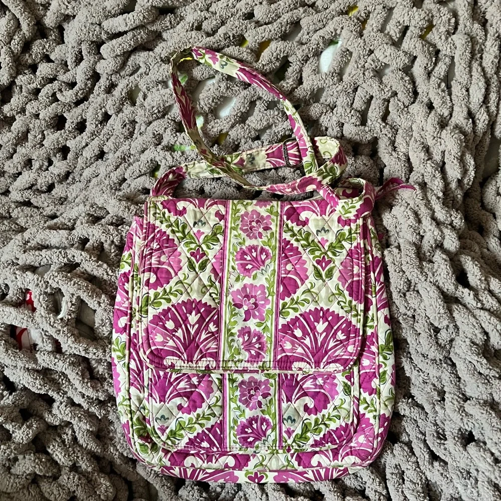 Pink Floral Vera Bradley Crossbody Purse - Picture 2 of 9